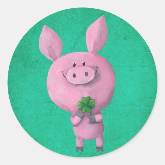 ラッキーピグ四葉クローバー ラウンドシール (正面)