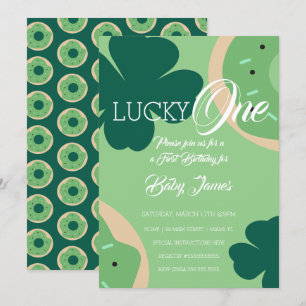 ラッキーファーストバースデー ドーナツ シャムロック St. Patrick's 招待状