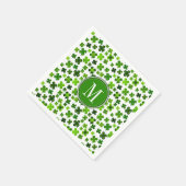 ラッキーフォーリーフクローバーアイリッシュサンパトリックの日 スタンダードカクテルナプキン (角)