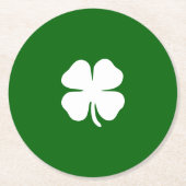 ラッキーフォーリーフクローバーグリーンアイリッシュシャムロックカスタム ラウンドペーパーコースター (正面)