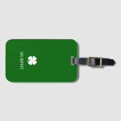 ラッキーフォーリーフクローバーグリーンアイリッシュセントパトリック ラゲッジタグ (正面横)