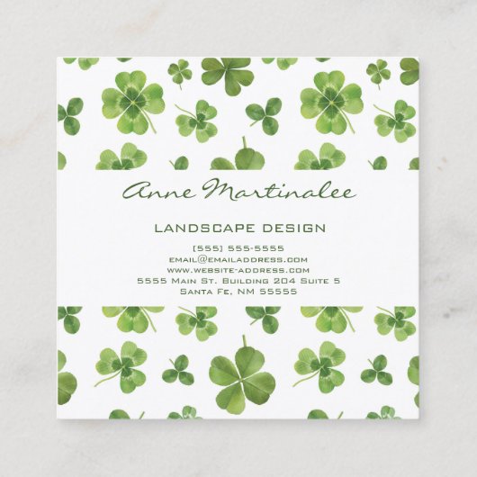 ラッキーフォーリーフクローバースクエア名刺 スクエア名刺 (裏面)