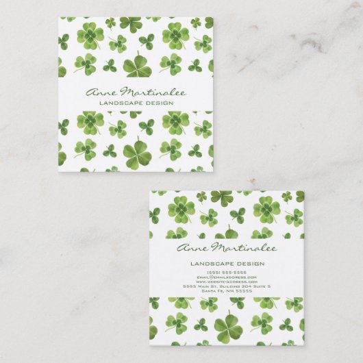 ラッキーフォーリーフクローバースクエア名刺 スクエア名刺 (正面/裏面)