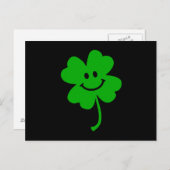 ラッキーフォーリーフクローバー顔 ポストカード (正面/裏面)