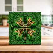 ラッキーフォーリーフクローバー – モザイクアート タイル