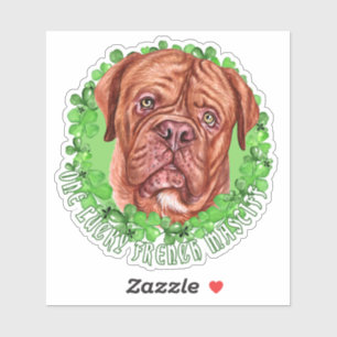 ラッキーフランスのマスティフおもしろいセントパトリック犬 シール