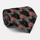 ラッキーブラックキャットハロウィンタイ ネクタイ (ロール)