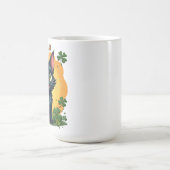 ラッキーブラックキャット：聖パトリックの日クローバー&コインズ コーヒーマグカップ (中央)