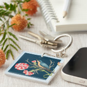 ラッキーブルーソングバード&フラワーズ キーホルダー (正面右)