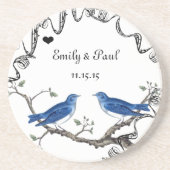ラッキーブルーバードヴィンテージラブバードコースター コースター (正面)