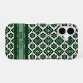 ラッキープレイドクローバーパターン iPhone 16ケース (裏面横)