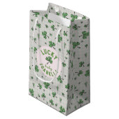 ラッキーベビーピンクアンドグリーンセントパディーズ スモールペーパーバッグ (正面アングル)