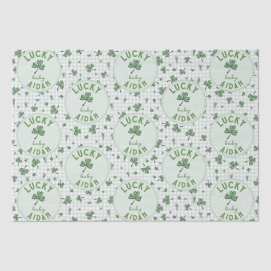 ラッキーベビーSt patricks dayグリーンクローバー 薄葉紙 (正面)