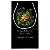 ラッキーホースシューと金ゴールド結婚コイン スモールペーパーバッグ (裏面)