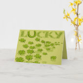 ラッキーホースシューシャムロック カード (黄色い花)