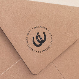 ラッキーホースシューズラウンド差出人住所 セルフインキングスタンプ