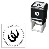 ラッキーホースシューズラウンド差出人住所 セルフインキングスタンプ (インサイチュ)