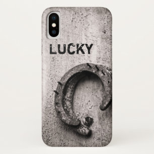 ラッキーホースシューズヴィンテージ西セピア写真 iPhone X ケース