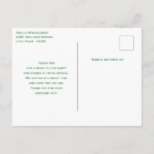 ラッキーホースシューズ金ゴールドコインとクローバーサンキュー ポストカード (裏面)