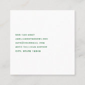 ラッキーホースシューズ金ゴールドコインとクローバー スクエア名刺 (裏面)