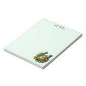 ラッキーホースシューズ金ゴールドコインとクローバー ノートパッド (回転)