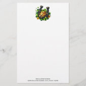 ラッキーホースシューズ金ゴールドコインとクローバー 便箋 (正面)