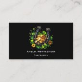 ラッキーホースシューズ金ゴールドコインとクローバー 名刺 (正面)