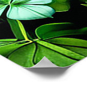 ラッキーホースシューズ&クローバーデザイン ポスター (角)