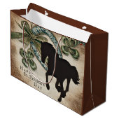 ラッキーホースシューズ&ホースセントパトリックのデイカード ラージペーパーバッグ (正面アングル)