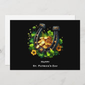 ラッキーホースシューズ&金ゴールドコインズセントパトリックの日 シーズンカード (正面/裏面)