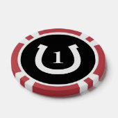 ラッキーホースシューロゴのラスベガス結婚のトランプのポーカーチップ ポーカーチップ (シングル)