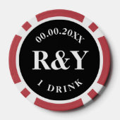 ラッキーホースシューロゴのラスベガス結婚のトランプのポーカーチップ ポーカーチップ (裏面)