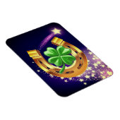 ラッキーホースシュー4葉クローバー射撃、 発砲スターパープル マグネット (右側)