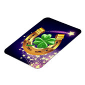 ラッキーホースシュー4葉クローバー射撃、 発砲スターパープル マグネット (左側)