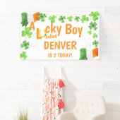 ラッキーボーイリッシュシャームロック誕生日パーティバナー 横断幕 (インサイチュ)