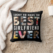 ラッキーボーイ最高のーガールフレンド今まで写真 クッション (ブランケット)