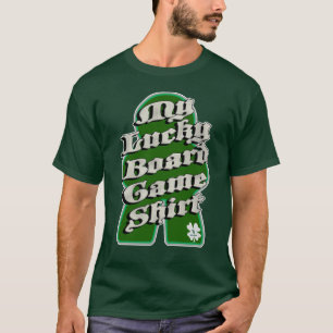 ラッキーボードゲームおもしろいラッキーゲーマースローガン Tシャツ