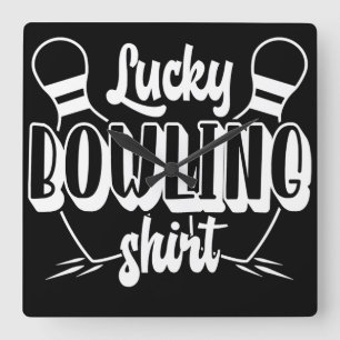 ラッキーボーリング長袖Tシャツ スクエア壁時計