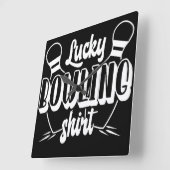 ラッキーボーリング長袖Tシャツ スクエア壁時計 (傾斜)