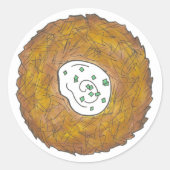 ラッキーポテトパンケーキハヌッカユダヤ系ホリデーフード ラウンドシール (正面)