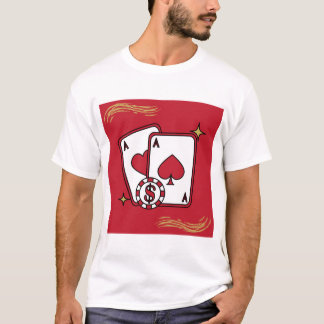 ラッキーポーカーエースカジノメンズTシャツ Tシャツ