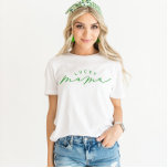ラッキーママかわいいスクリプトセントパトリックのデイシャツ Tシャツ<br><div class="desc">毎日新しいデザインを追加！</div>