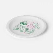 ラッキーママの時代に Pink & Green St Patricks Day ペーパープレート (アングル)