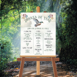 ラッキーマラードアヒル1st誕生日マイルストーン ポスター