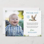 ラッキーマラードダックボーイ誕生日写真 サンキューカード (正面)