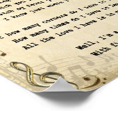 ラッキーマンソングリリックヴィンテージウォールアートプリント ポスター (角)