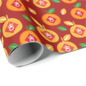 ラッキーマンダリンオレンジ中国の色の新年 ラッピングペーパー (ロールコーナー)
