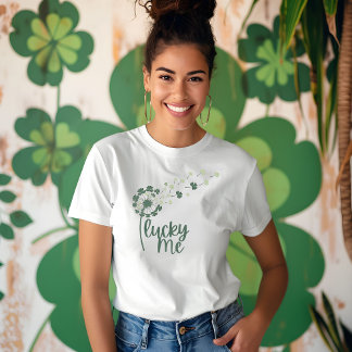 "ラッキーミー"タンデリオンおもしろい聖パトリックの女性の集まり Tシャツ