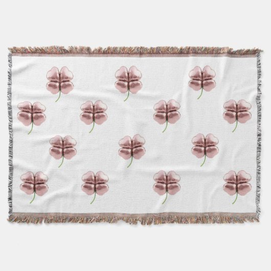 ラッキーモダンブランケット – エレガントバラ金ゴールド スローブランケット (正面)