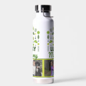 「ラッキーモーミー」シャムロッククローバーフローラ写真 ウォーターボトル (左面)